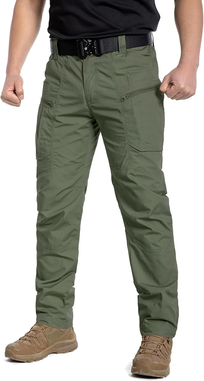 CARWORNIC Men's Lightweight Tactical Pants Ripstop Military Cargo Pants Water Resistant Outdoor Hiking Work Pants