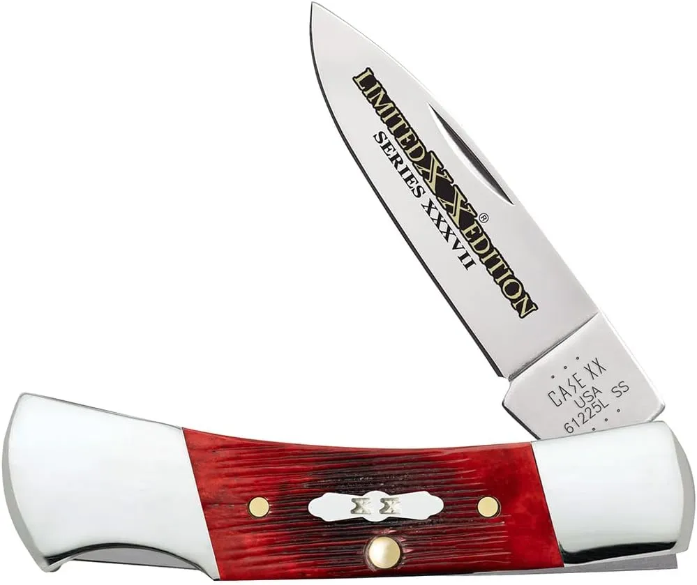 Case XX Pocket Knife LOCKBACK - LTD ED XXXVII -OLD RED BONE BARNBOARD JIG Item #12211-61225L SS - Length Closed: 3Inches