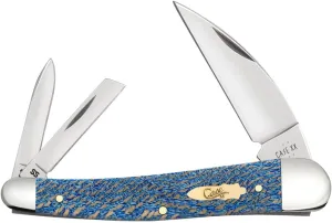 Case XX Pocket Knife SEAHORSE WHITTLER - SMOOTH BLUE SYCAMORE WOOD Item #63735-7355WH SS - Length Closed: 4Inches