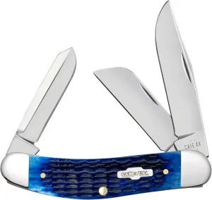 Case XX Sowbelly Stockman Jigged Navy Blue Bone 2795 Stainless Pocket Knife