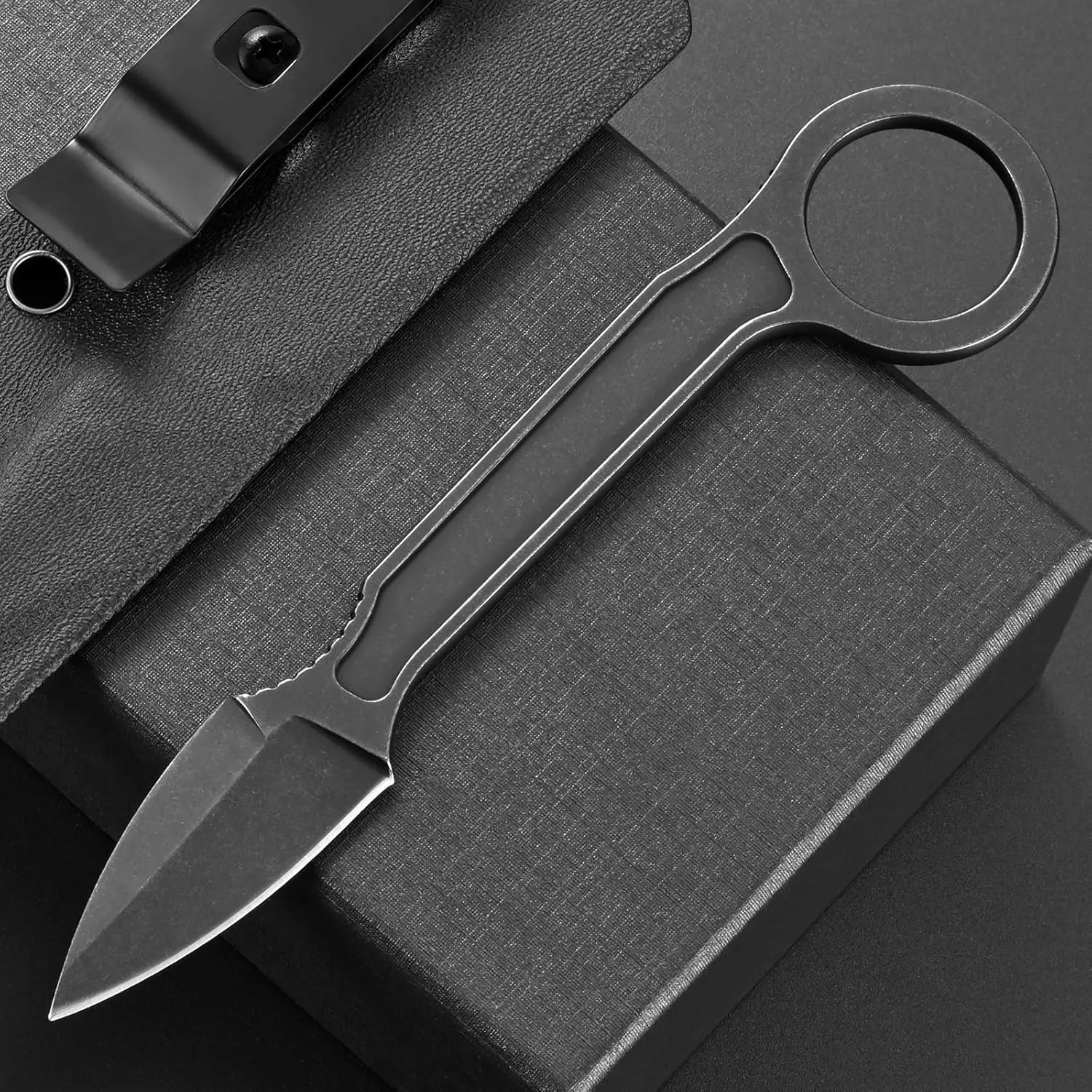 Ccanku C1134 Fixed Blade Knife,D2 Blade Stainless Steel Handle EDC Tool Knife for Survival, Camping Outdoor with K Sheath(Blade)