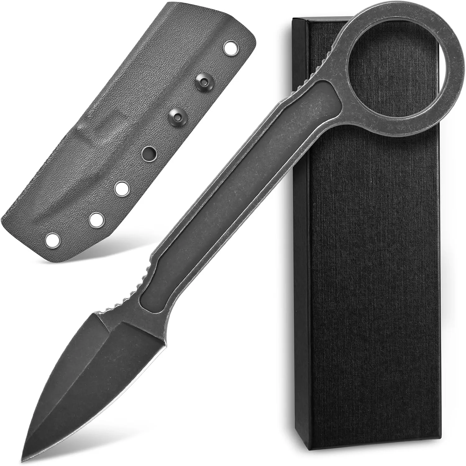 Ccanku C1134 Fixed Blade Knife,D2 Blade Stainless Steel Handle EDC Tool Knife for Survival, Camping Outdoor with K Sheath(Blade)