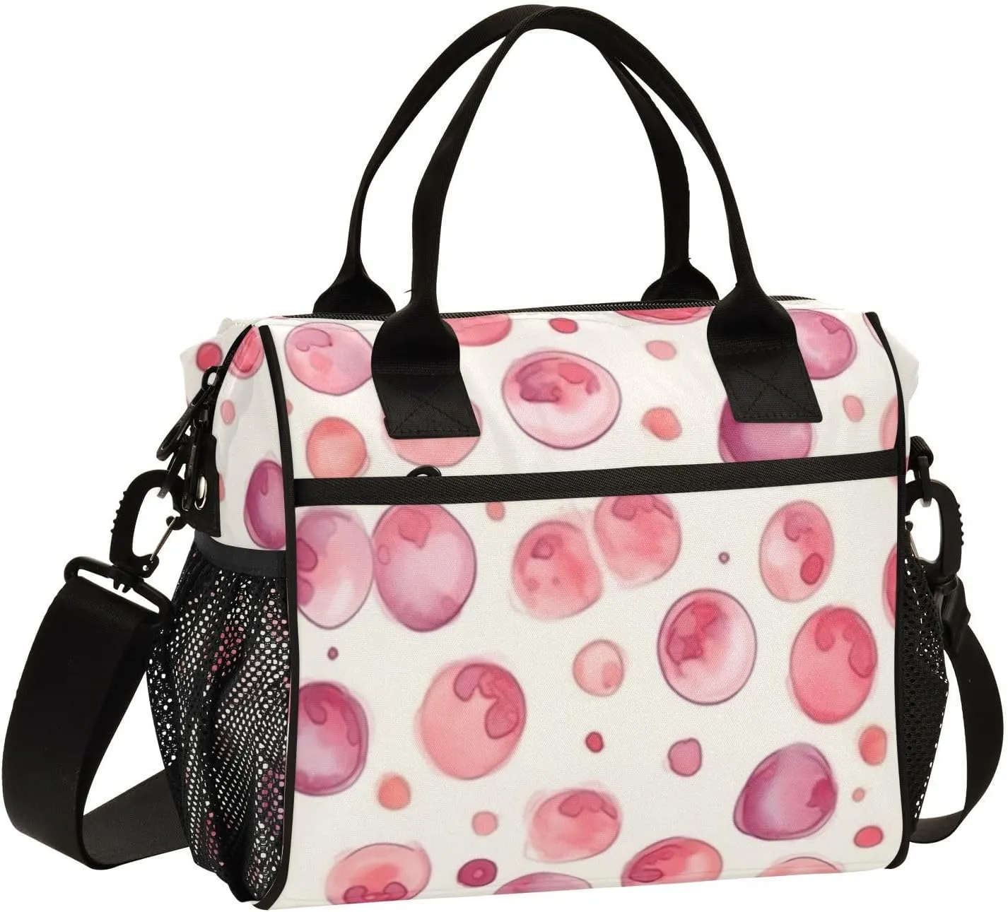CEBUGI Blood Cells Insulated Lunch Bag Leakproof Freezable Cooler Bag with Adjustable Shoulder Strap for Office Work Picnic Beach,S