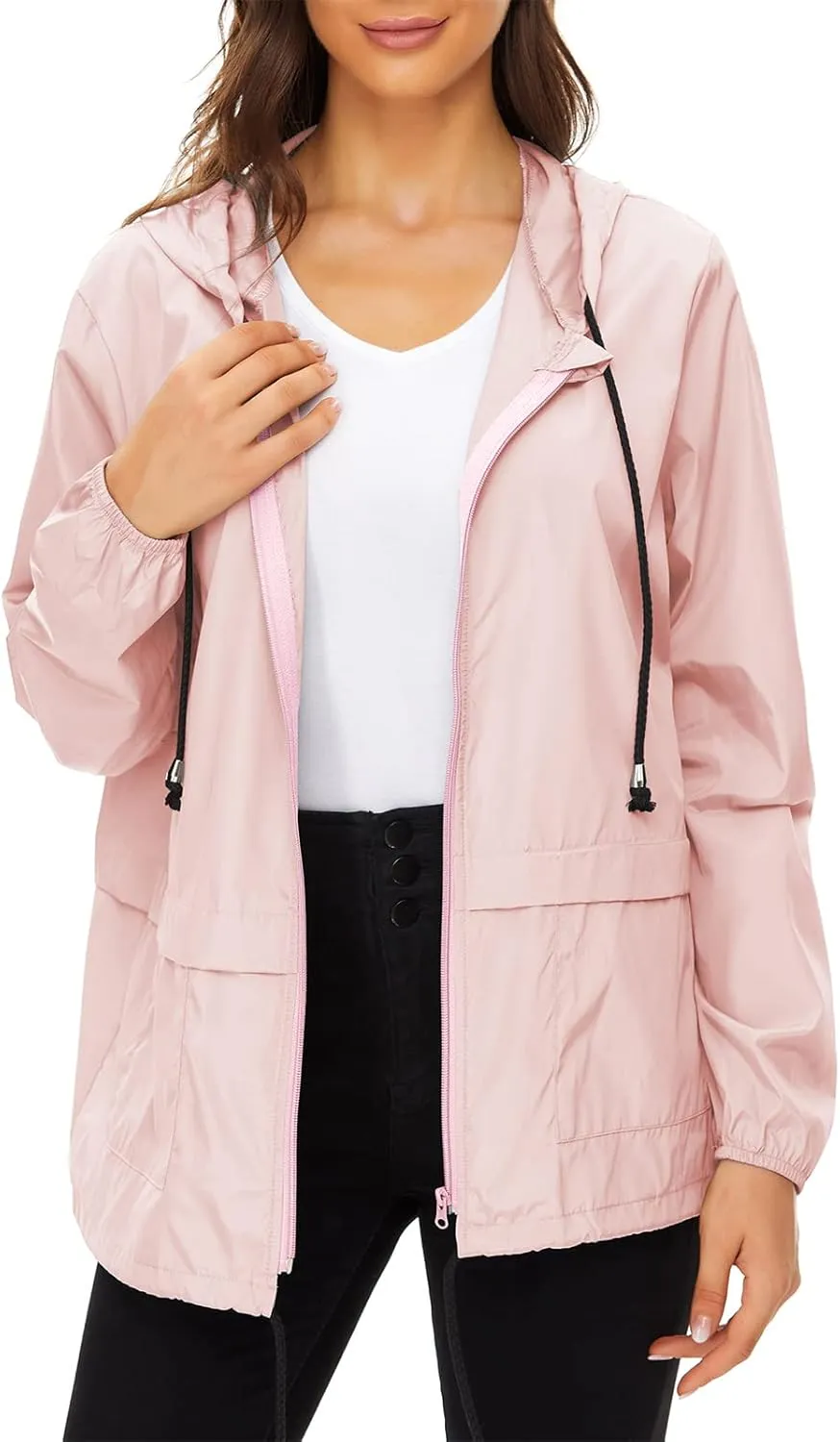 Century Star Packable Rain Jackets for Women Waterproof Lightweight Raincoat with Hood Windbreaker Jacket Women Rain Coats