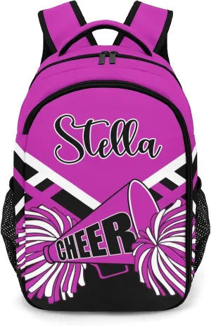 Cheerleaders Cheer Rose Purple Shoulder Backpack Bag for Sports Camping Hiking Travelling