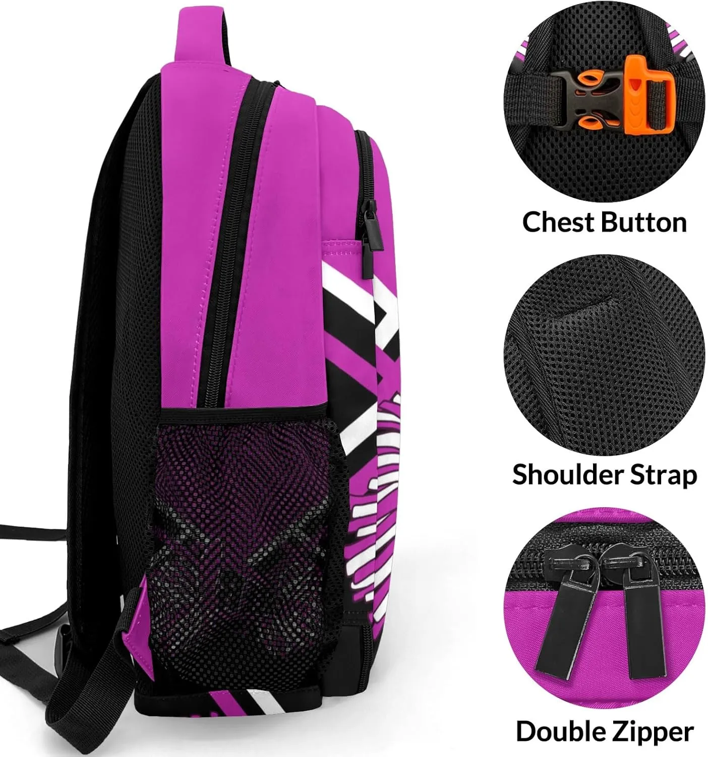 Cheerleaders Cheer Rose Purple Shoulder Backpack Bag for Sports Camping Hiking Travelling