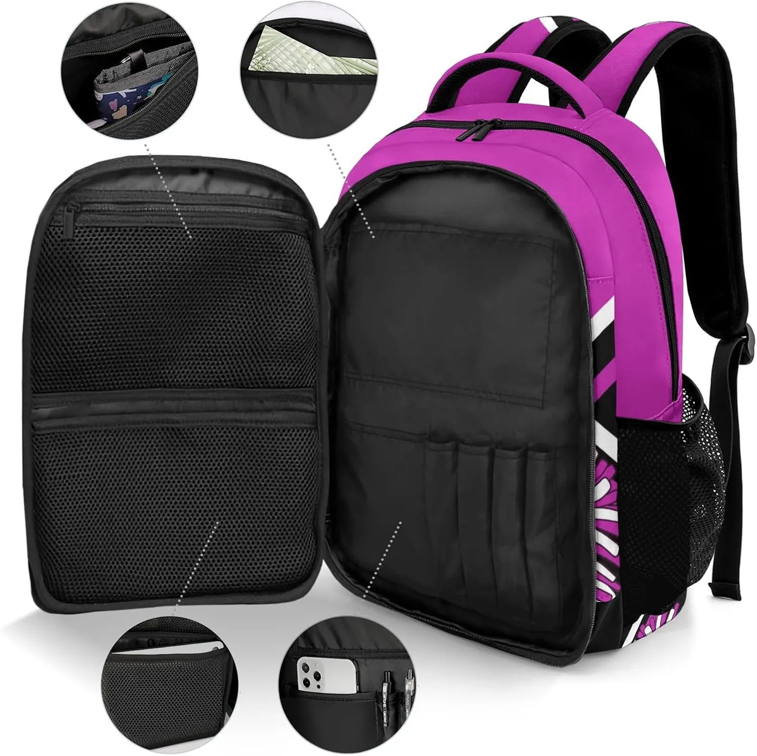Cheerleaders Cheer Rose Purple Shoulder Backpack Bag for Sports Camping Hiking Travelling