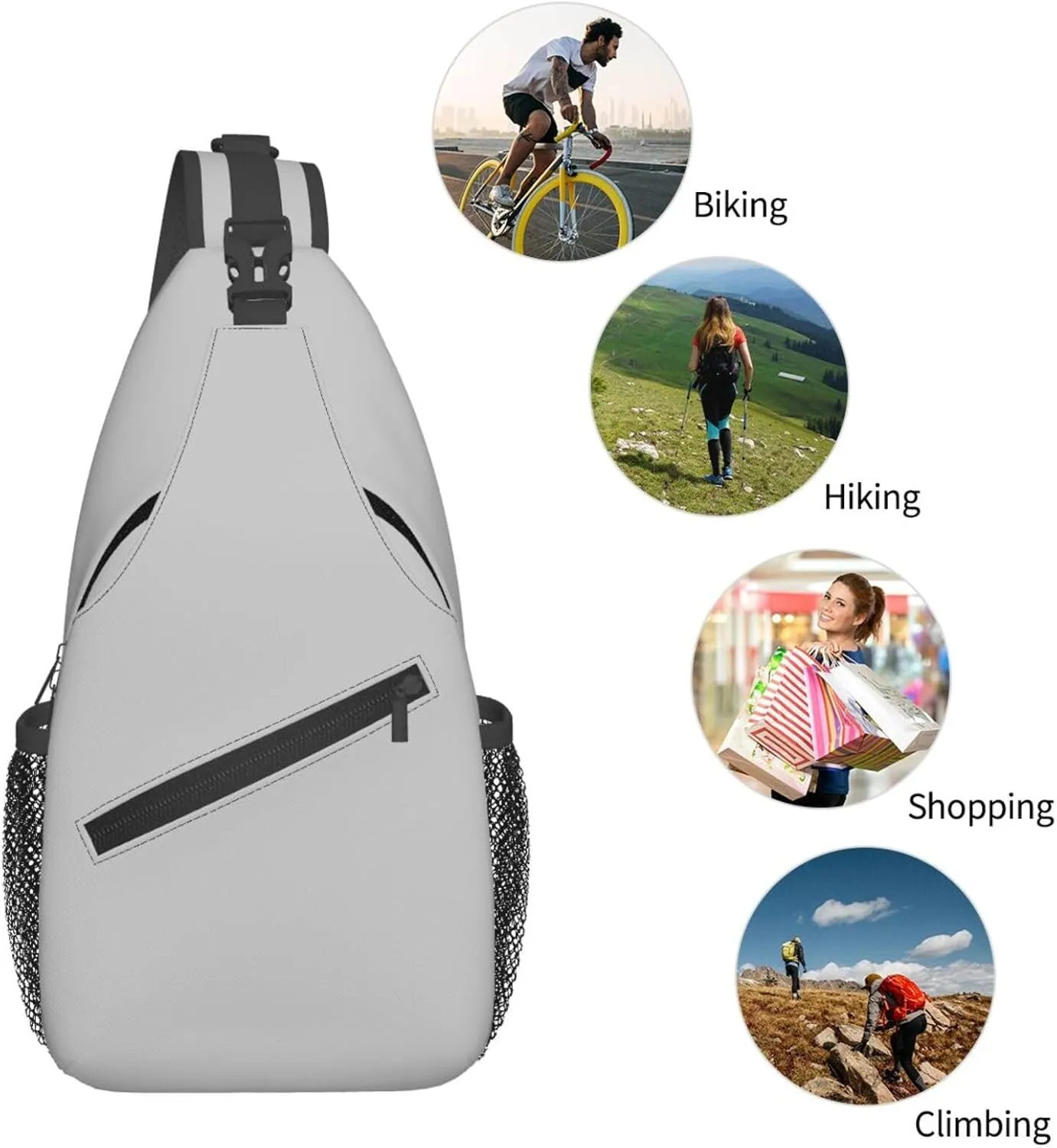 Chest Bag Fashion Casual Sports Daypack Travel Hiking Sling Bag for Women Men