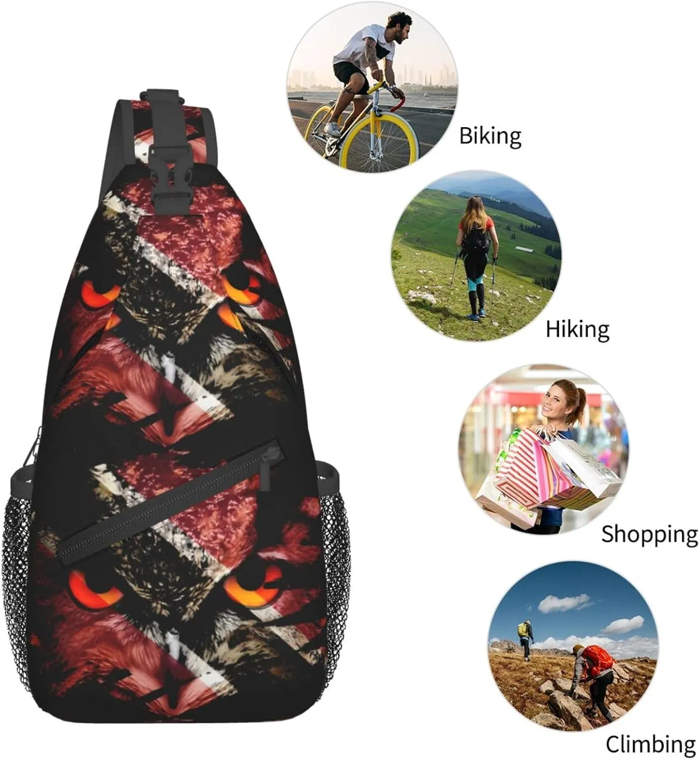 Chest Sling Bag Crossbody Shoulder Backpack Bag Gym Cycling Travel Hiking Daypack Cross Bag
