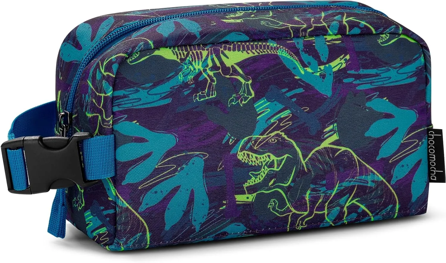 Choco Mocha Small Cooler Bag for Kids Freezable Snack Bag for School, Kids Insulated Snack Bag Small Lunch Bag, Toddler Lunch Bag for Boys, Dinosaur Blue