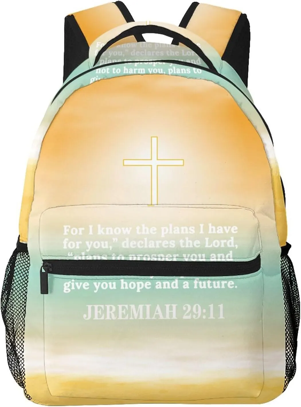Christian Bible Laptop Backpack Jesus Backpack Travel Bag Laptop Computer Cross Backpack Bag for Women Men