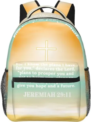 Christian Bible Laptop Backpack Jesus Backpack Travel Bag Laptop Computer Cross Backpack Bag for Women Men