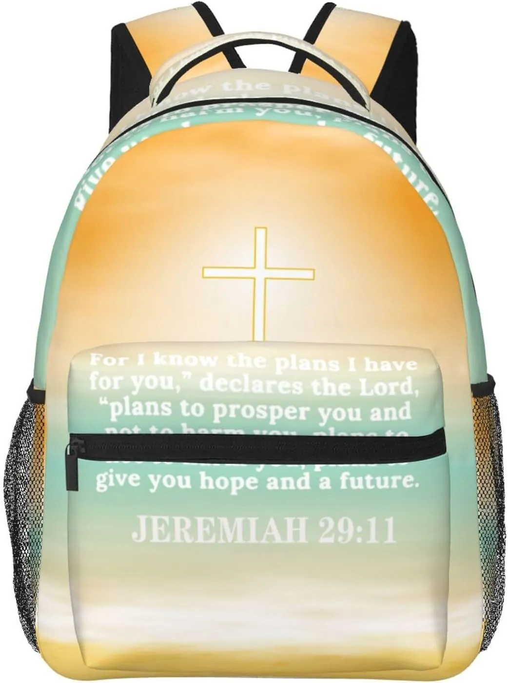 Christian Bible Laptop Backpack Jesus Backpack Travel Bag Laptop Computer Cross Backpack Bag for Women Men