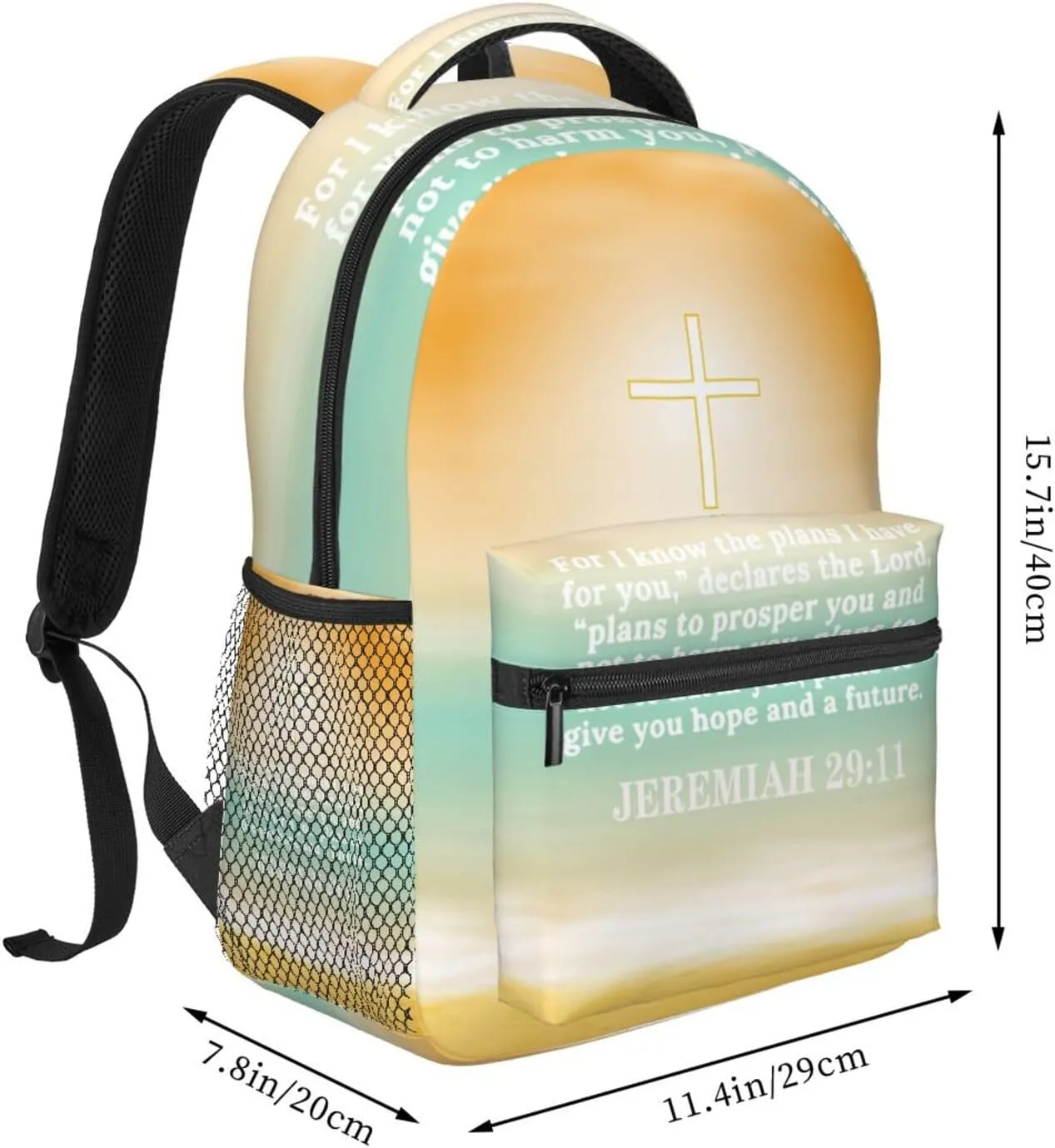 Christian Bible Laptop Backpack Jesus Backpack Travel Bag Laptop Computer Cross Backpack Bag for Women Men