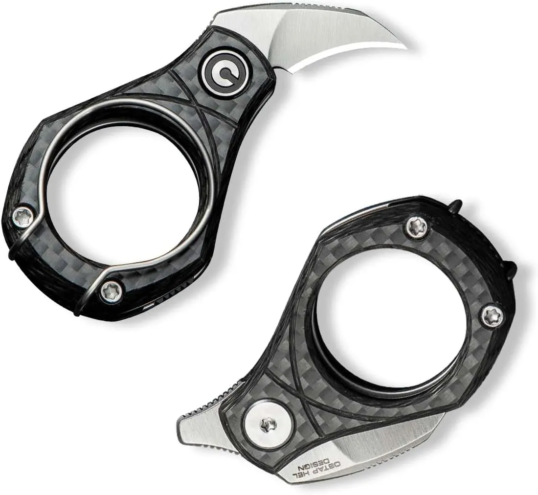 CIVIVI Pyrus Mini EDC Folding Utility Knife, Compact Keychain Box Cutter with 14C28N Blade & Carbon Fiber Ringed Handle, Christmas Stocking Stuffers Gift for Men Women C23038-3
