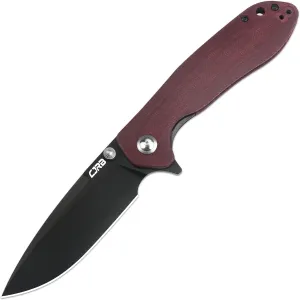CJRB CUTLERY Pocket Knife Scoria (J1920) AR-RPM9 Powder Steel Black PVD Blade Red Micarta Handle Tactical Knife Folding Knife EDC Knife