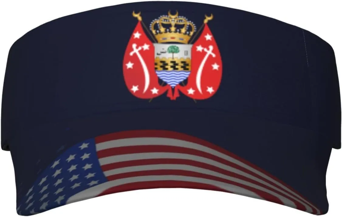 Coat of Arms Yemen Visor Cap Adjustable Uv Protection Sun Visor Hats Empty Top Baseball Hat for Women and Men Black