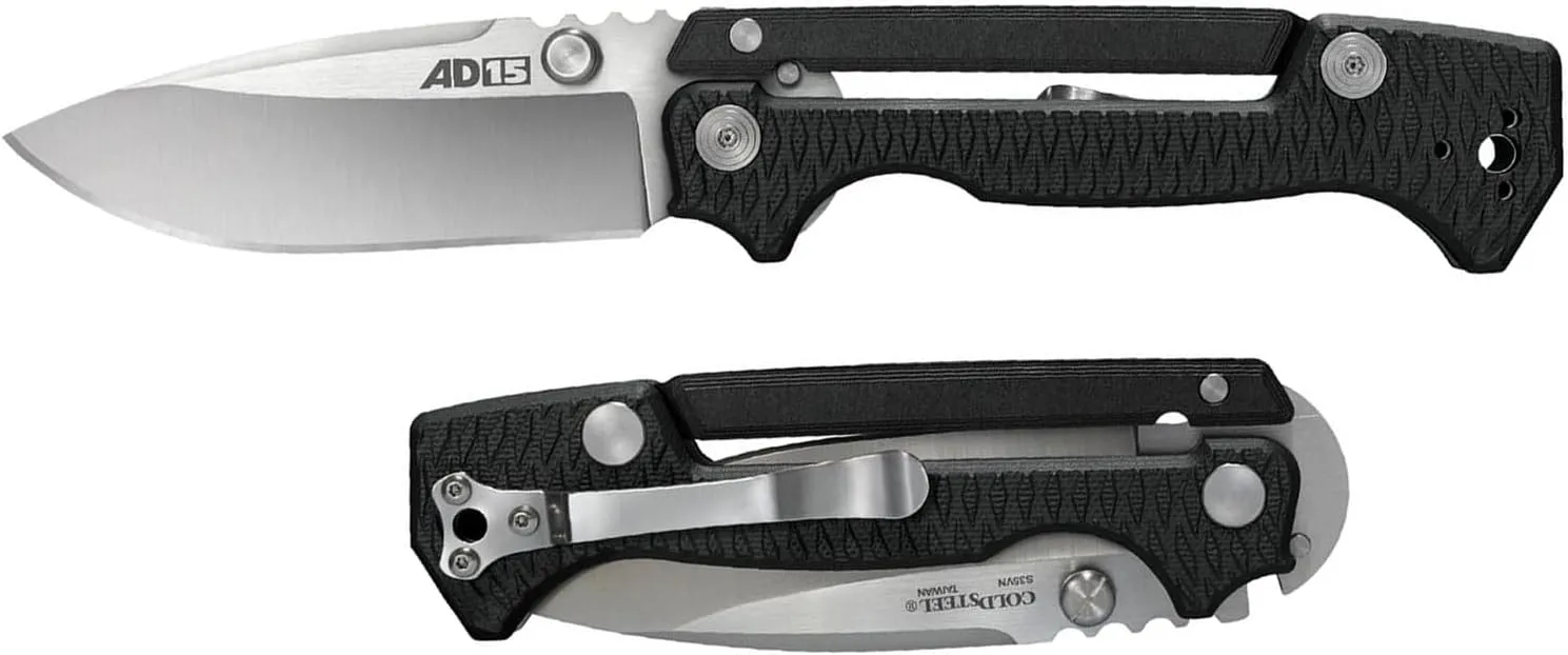 Cold Steel AD-15 3.5" S35VN Steel Ultra-Sharp Blade 5" G-10 Handle Tactical Folding Knife with Scorpion Lock and Pocket/Belt Clip