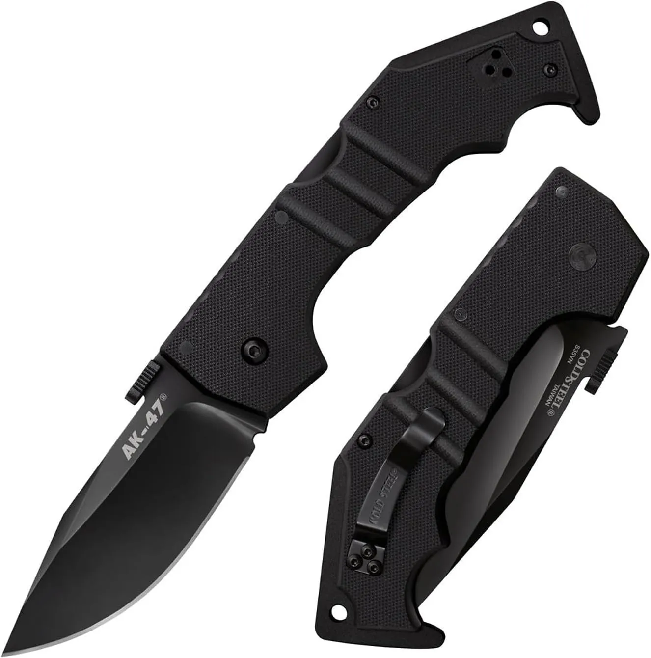 Cold Steel AK-47 3.5" S35VN Razor-Sharp Clip Point Blade 5.5" G-10 Handle Tactical Folding Knife w/Tri-Ad Lock, Ambidextrous Pocket/Belt Clip