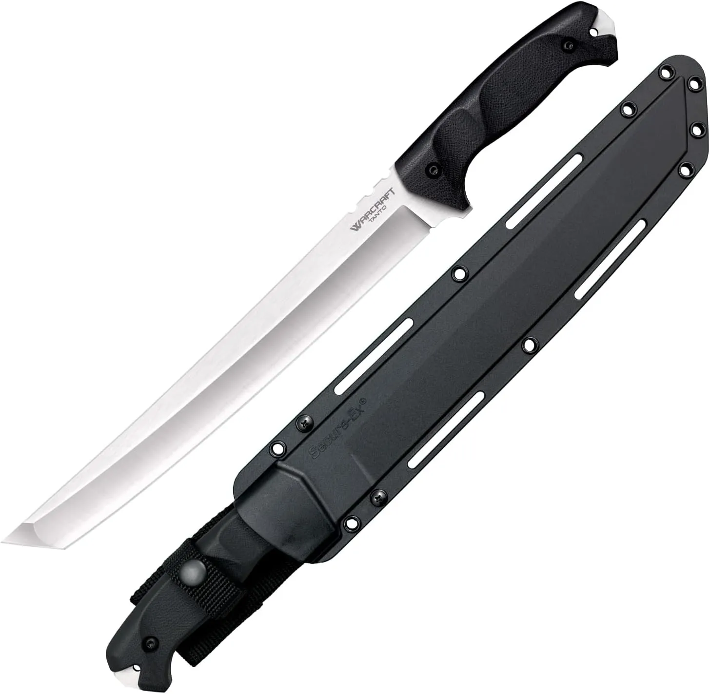 Cold Steel Warcraft San Mai III Tanto Point Razor-Sharp Blade G-10 Handle Military Tactical Fixed Blade Knife w/Secure-Ex Sheath