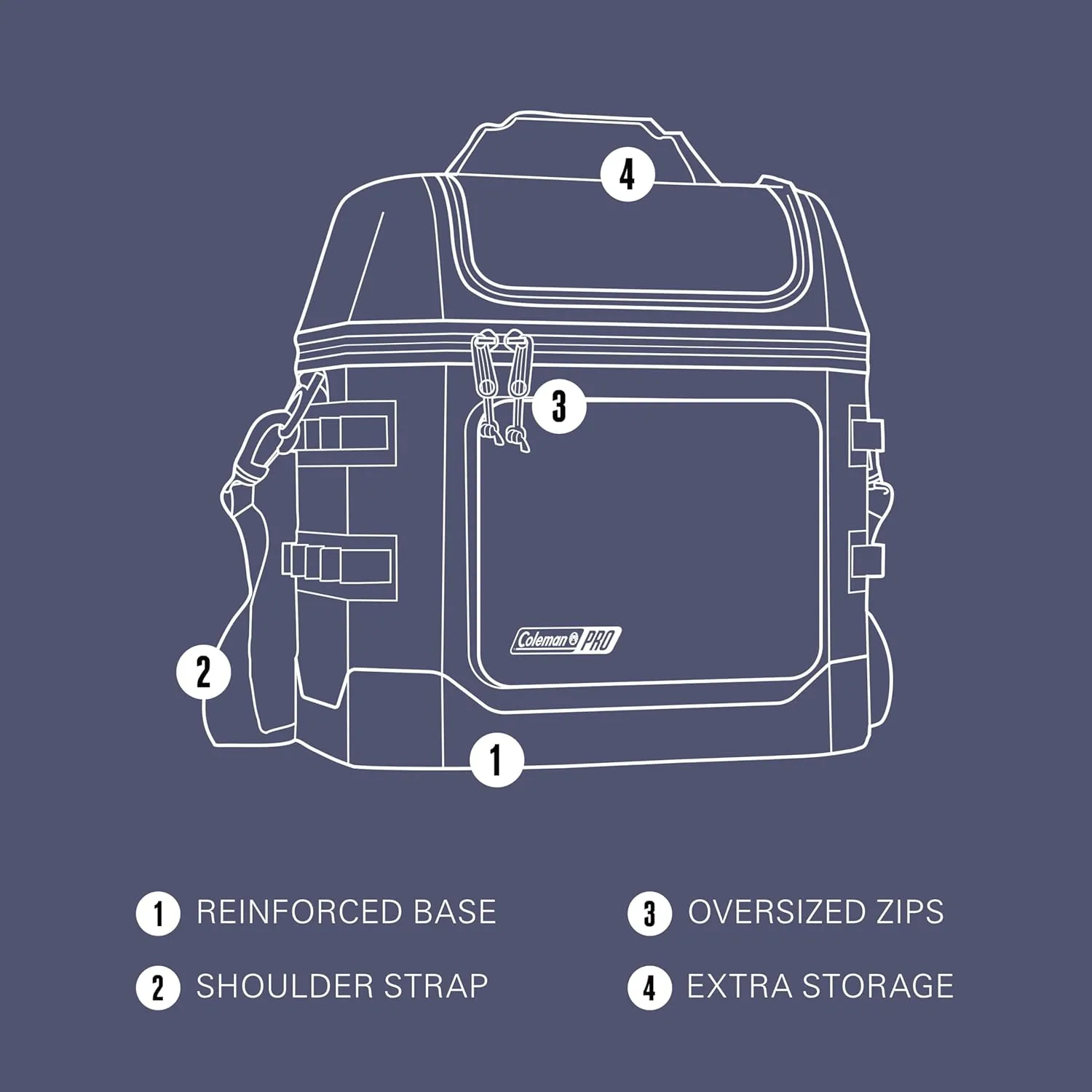 Coleman Pro 24-Can Premium Soft Cooler Lunchbox, Fully Insulated Lid & Body Stays Cold up to 35 Hours
