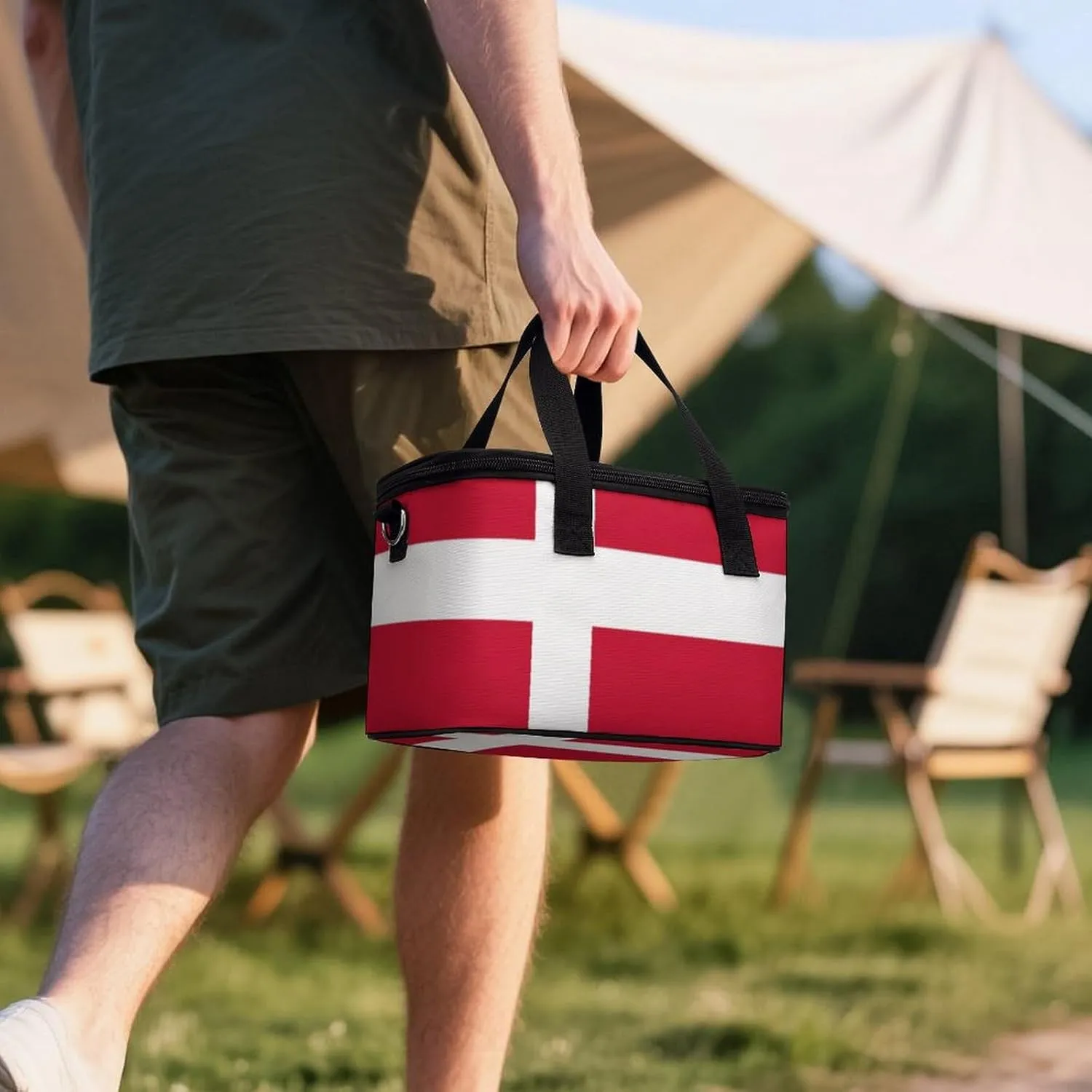 Collapsible Cooler Bag Camping Cooler Tote Lunch Cooler Insulated Waterproof Lunch Box for Picnic Beach Travel