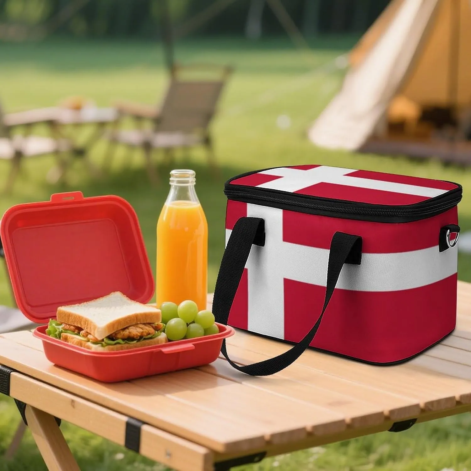 Collapsible Cooler Bag Camping Cooler Tote Lunch Cooler Insulated Waterproof Lunch Box for Picnic Beach Travel