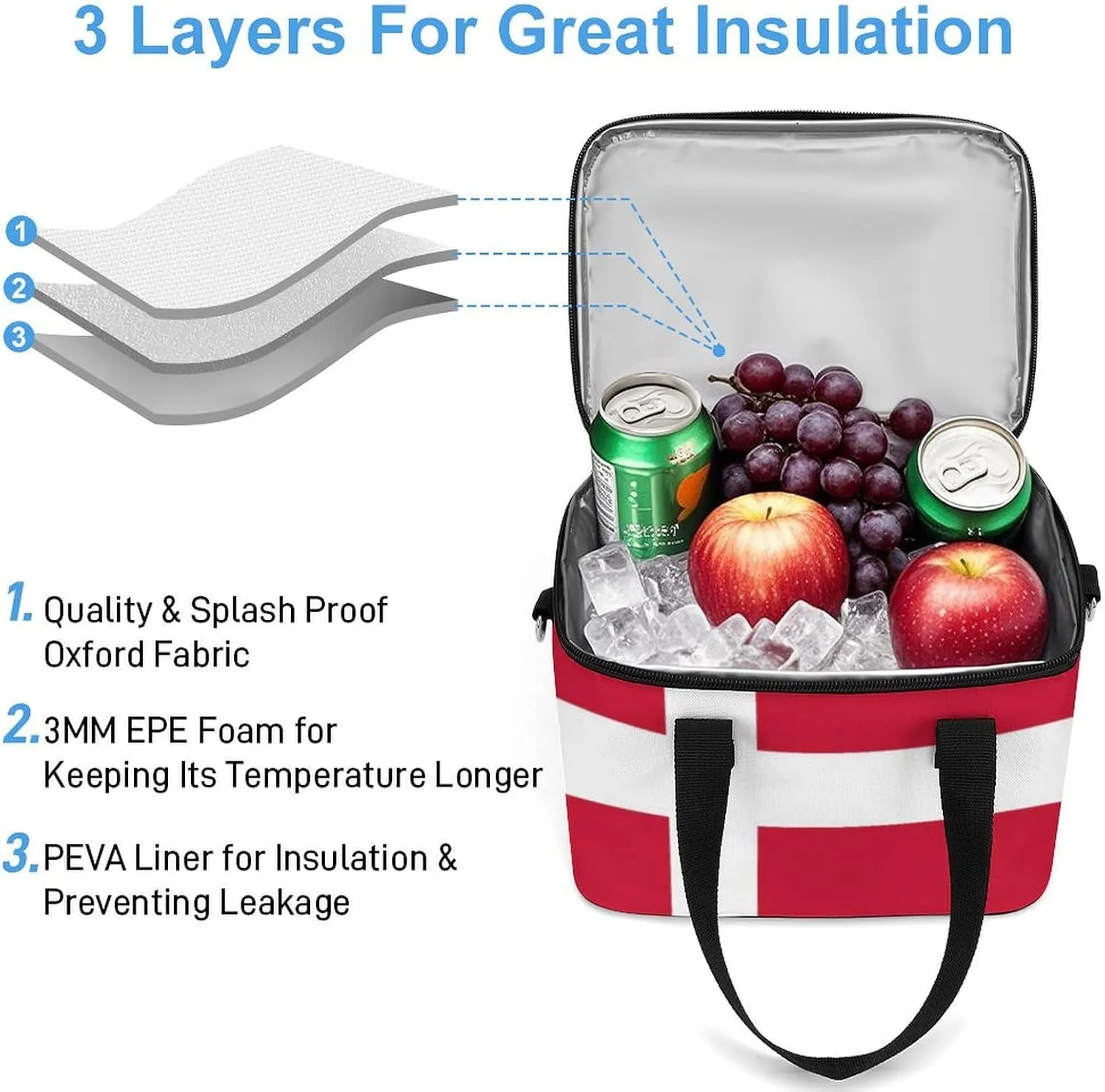 Collapsible Cooler Bag Camping Cooler Tote Lunch Cooler Insulated Waterproof Lunch Box for Picnic Beach Travel