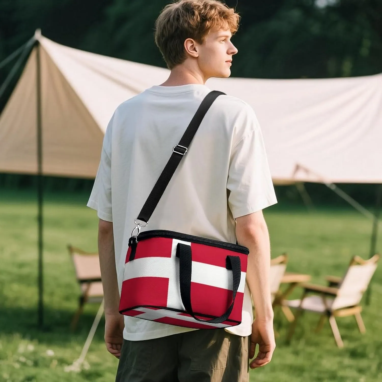 Collapsible Cooler Bag Camping Cooler Tote Lunch Cooler Insulated Waterproof Lunch Box for Picnic Beach Travel