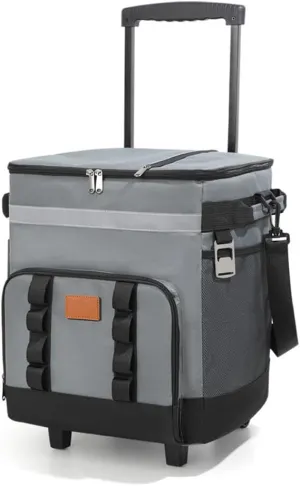 Collapsible Rolling Cooler - 35L Insulated Soft Cooler Bag with Wheels and Handle Leakproof Insulated Coolers for Camping Travel Beach Shopping Picnic