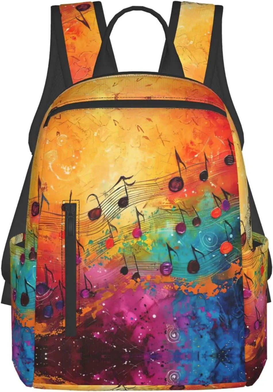 Colorful Music Notes print Fashion Backpacks Hiking Camping Day bags Men Women Traveling Outdoor backpacks