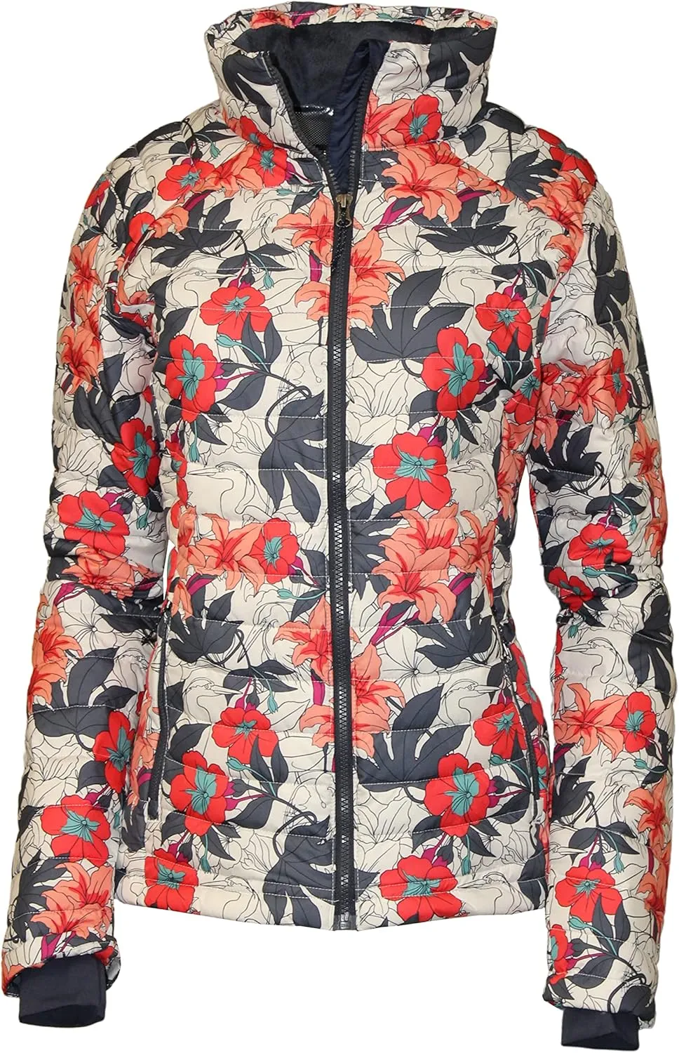 Columbia Women's White Out ll Omni Heat Jacket Puffer (US, Alpha, 3X, Regular, Regular, White Lakeshore Floral Multi 102)