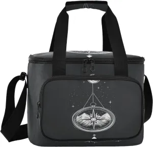 Compass Mountain Starry Black Insulated Cooler Bag for Women Men Leakproof 24 Can Camping Lunch Coolers for Work Office Picnic