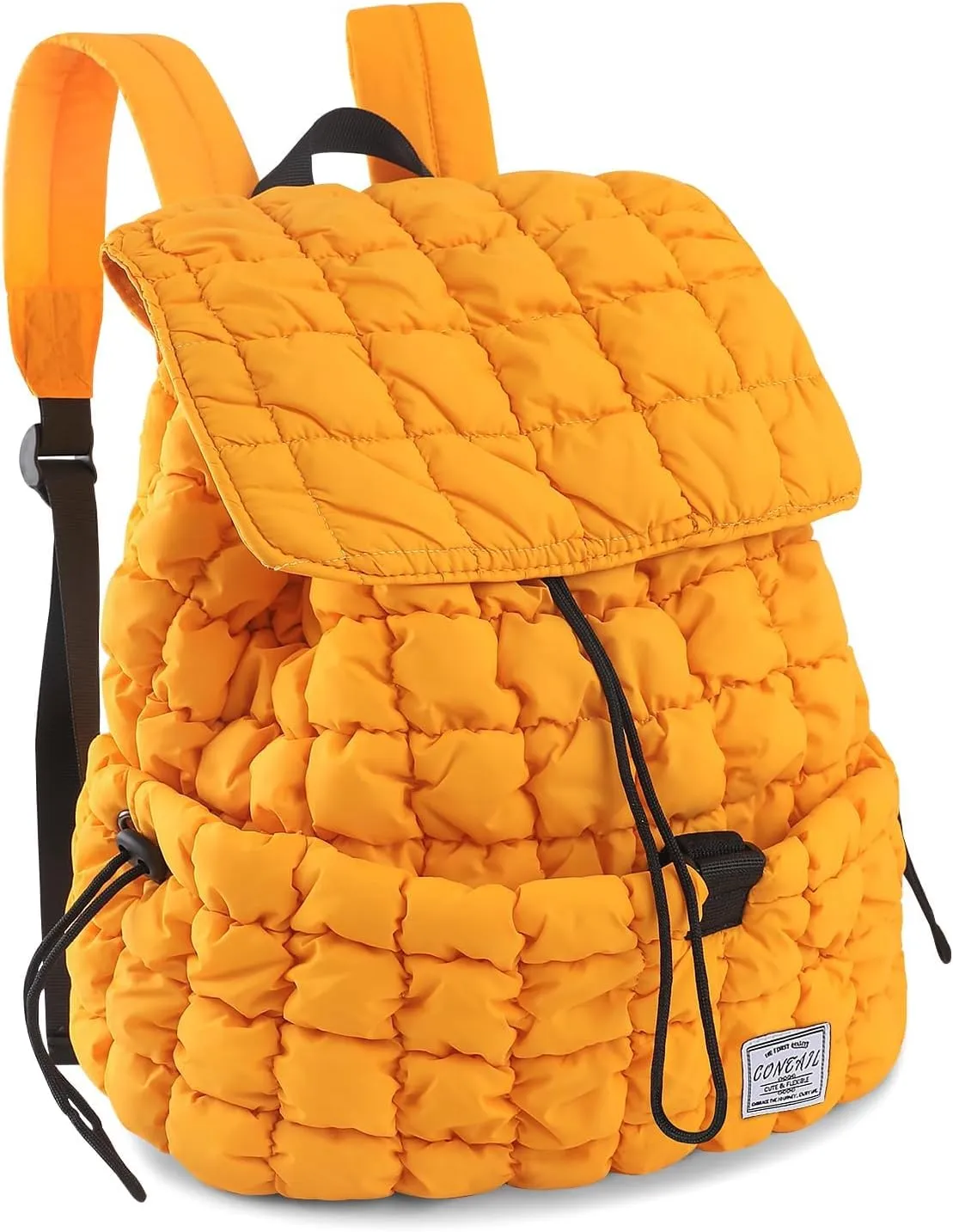 CONTAIL 18L Quilted Puffer Backpack for Women,Lightweight Puffy Hiker Pack,Yellow