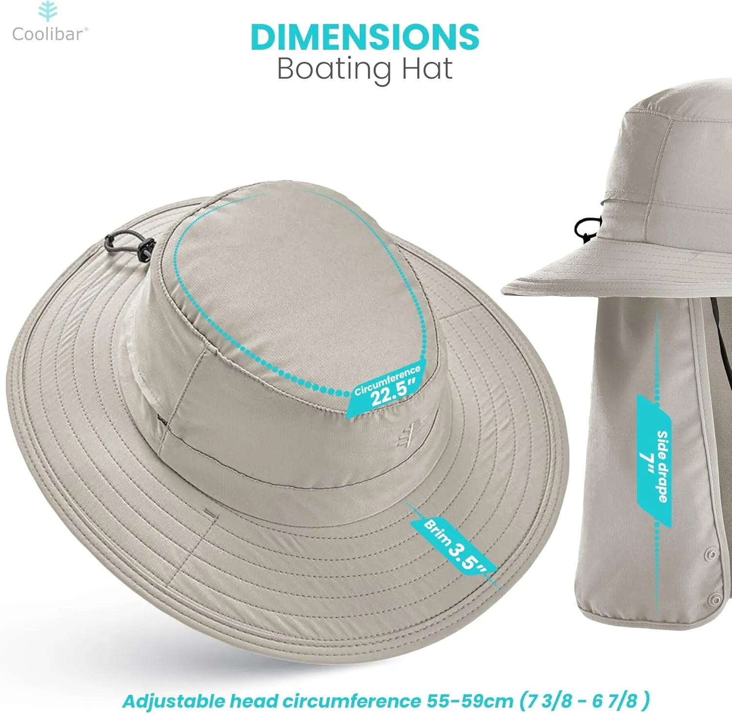 Coolibar UPF 50  Unisex Convertible Boating Hat - Sun Protective