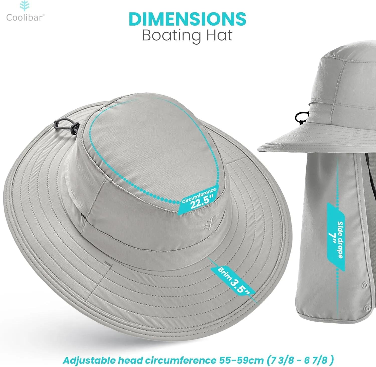 Coolibar UPF 50  Unisex Convertible Boating Hat - Sun Protective
