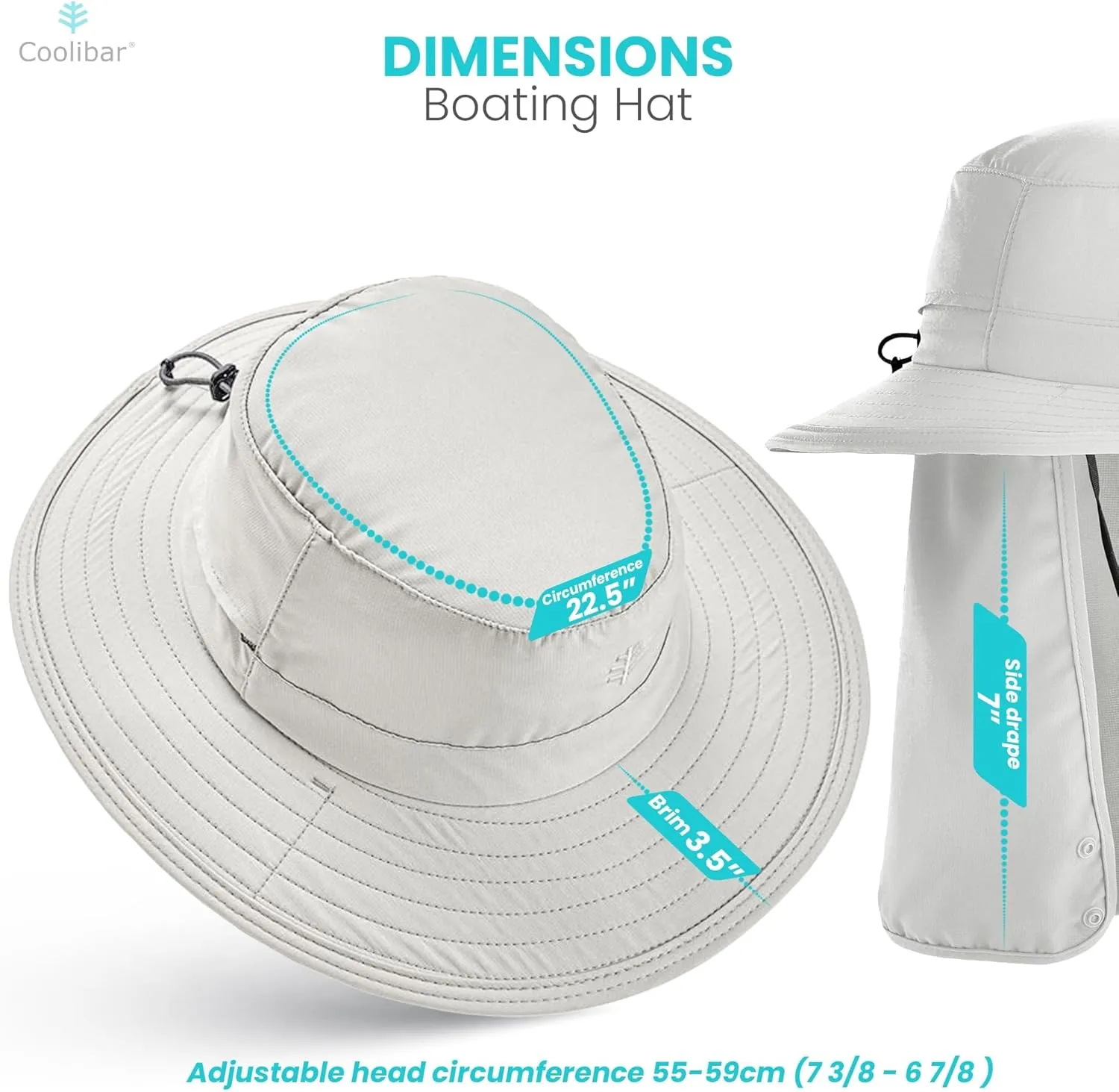 Coolibar UPF 50  Unisex Convertible Boating Hat - Sun Protective