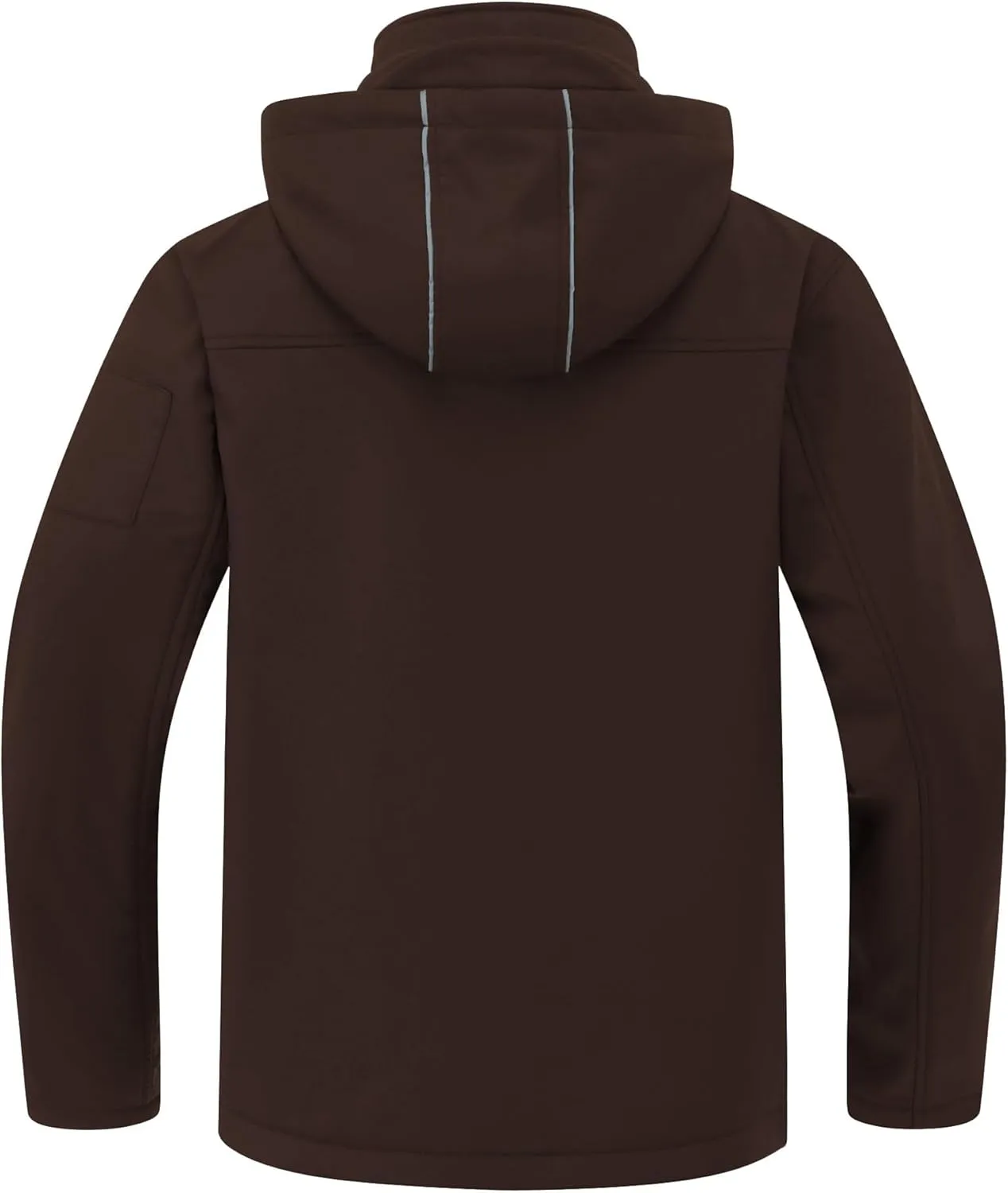 CREATMO US Men's Softshell Military Jacket With Removable Hood, Fleece Lined and Water Repellent Outdoor Reflective Coat