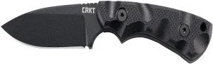 CRKT SIWI Fixed Blade Knife: Compact and Lightweight Black Knife with Carbon Steel, Plain Edge Blade, G10 Handle and Glass Reinforced Nylon Sheath Case 2082