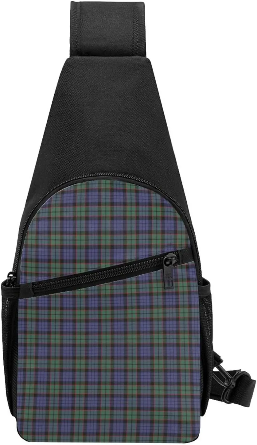 Crossbody Sling Backpack Fletcher Modern Tartan Shoulder Chest Bag Daypack for Traveling Sport
