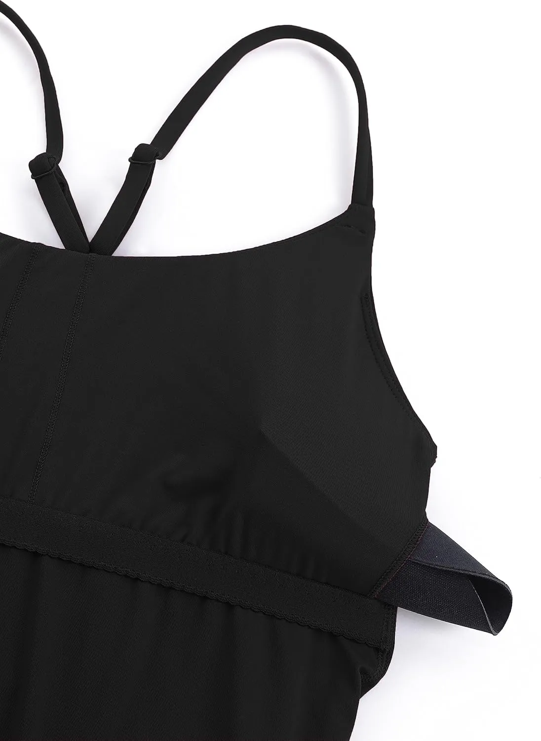 CRZ YOGA Womens One Piece Swimsuits Modest Swim Dress Tummy Control Adjustable Y-Back Straps Athletic Bathing Suit Swimwear
