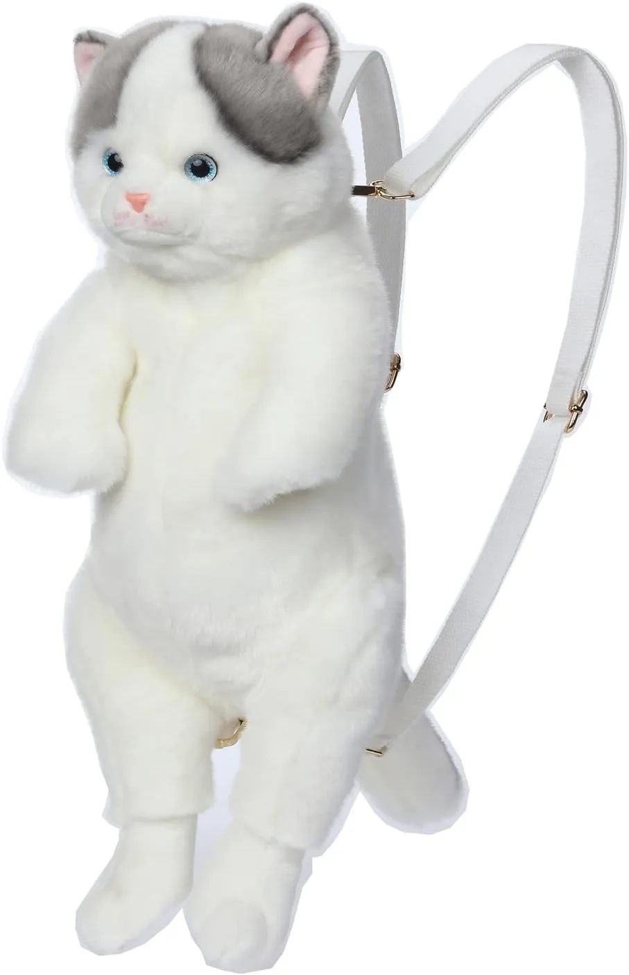 CU-MATE 20" Cute Plush Animal Cat Backpack Multiple Fashion Shoulder Bags Crossbody Gifts With Adjustable Straps for Women Girl Boy Kid (Blue and white Cat Backpack)