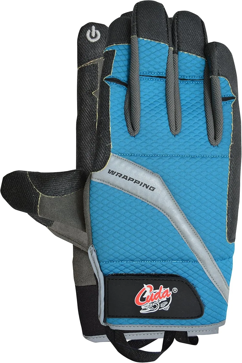 CUDA Wire Wrapping Durable Velcro Secured Fishing Gloves with Cut Resistant Padded Palms, Thumb and Index Finger Touchscreen Control