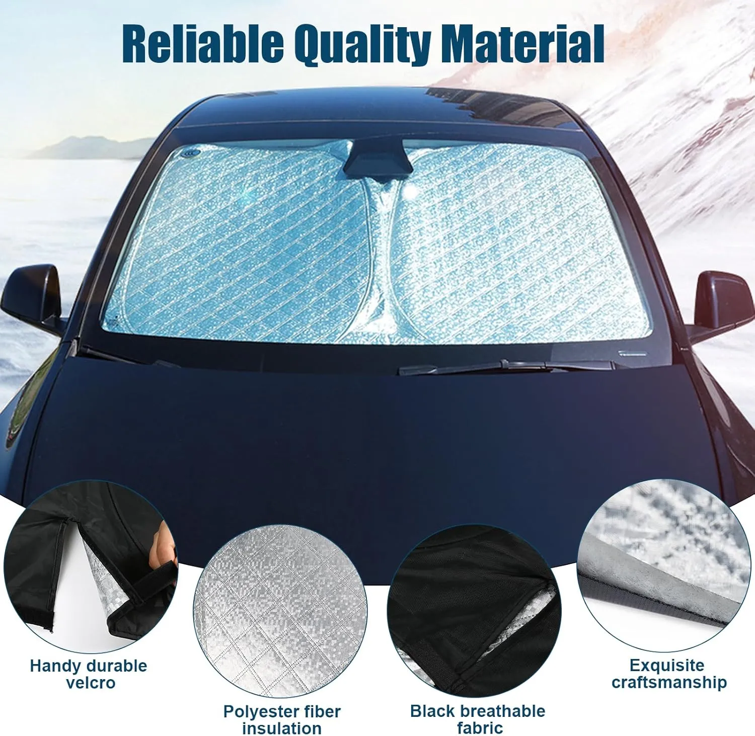 Custom Fit Windshield Sun Shade for 2012-2025 Range Rover Evoque, Foldable Car Sunshade with Storage Bag, Heat Reflective & UV Protection