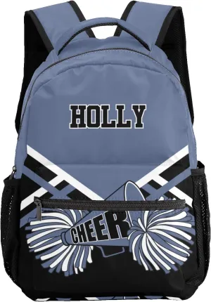 Customized Cheer Navy Cheerleaders Waterproof Backpack with Name for Hiking Camping Picnic
