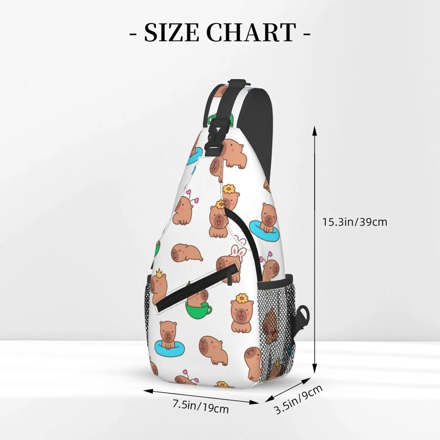 Cute Capybara Crossbody Sling Backpack Sling Bag Adjustable Chest Shoulder Daypack For Women Men