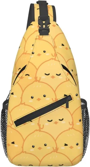 Cute Chickens Crossbody Sling Backpack Sling Bag Adjustable Chest Shoulder Daypack For Women Men