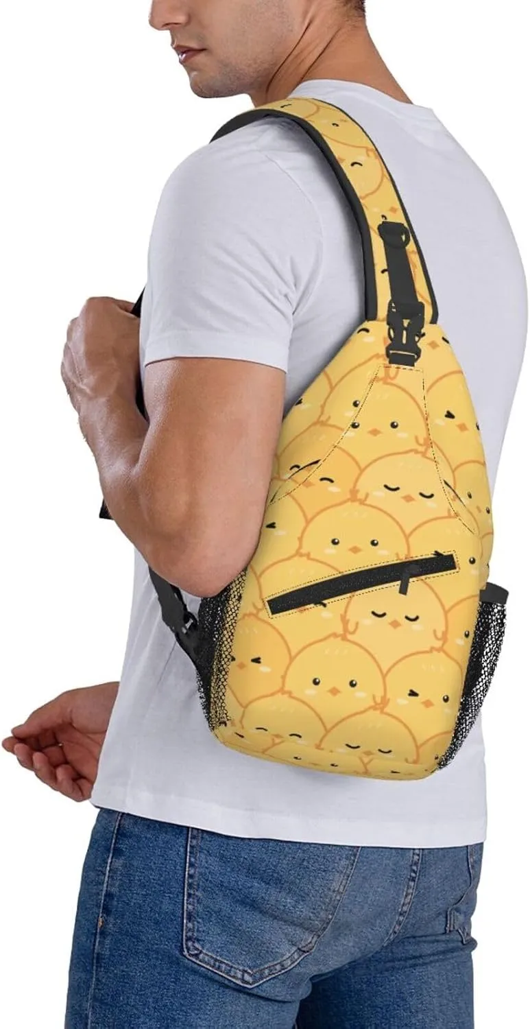 Cute Chickens Crossbody Sling Backpack Sling Bag Adjustable Chest Shoulder Daypack For Women Men