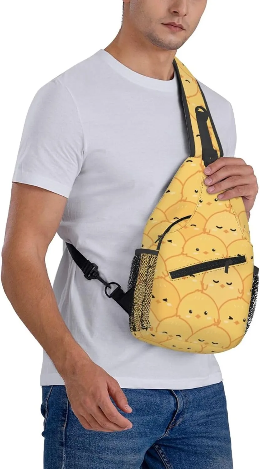 Cute Chickens Crossbody Sling Backpack Sling Bag Adjustable Chest Shoulder Daypack For Women Men