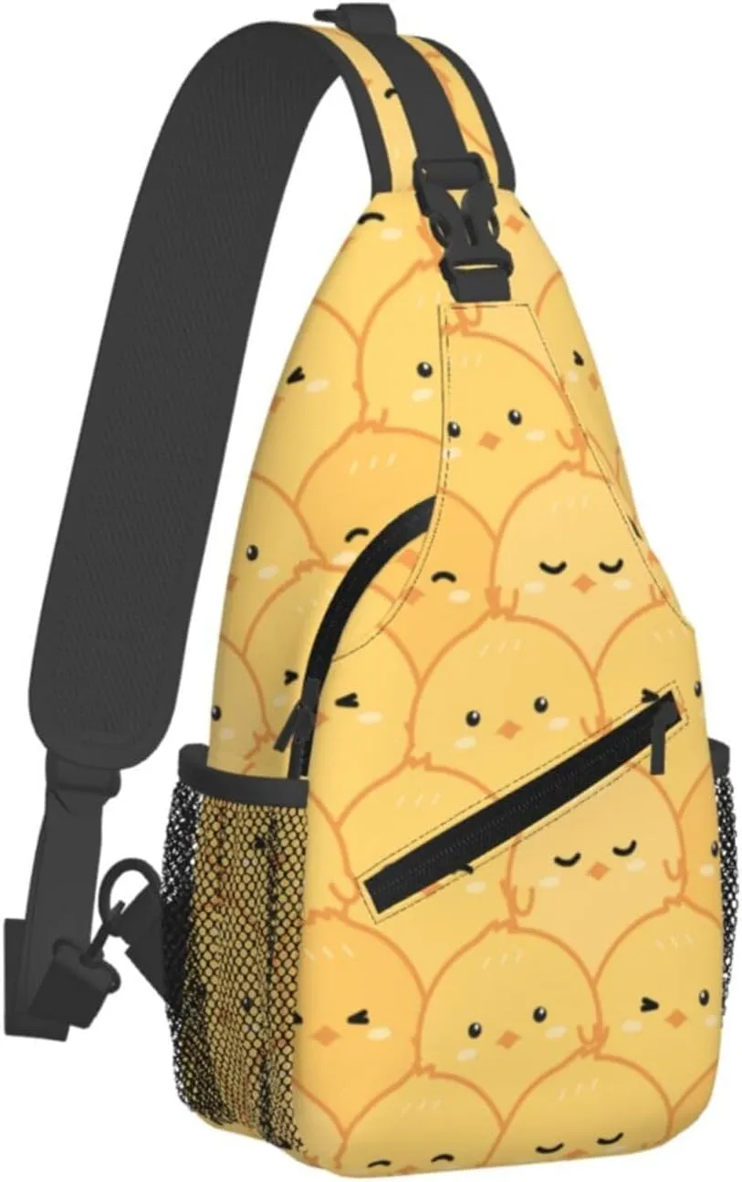 Cute Chickens Crossbody Sling Backpack Sling Bag Adjustable Chest Shoulder Daypack For Women Men